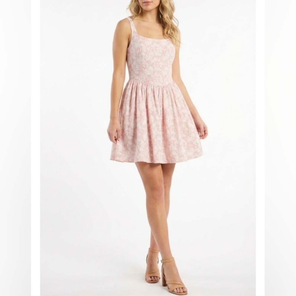 Audry Parks Dress XS Pink Floral Soft Girl Clean Girl Cottage Core